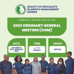 Annual General Meeting, Society of specialists in airway management